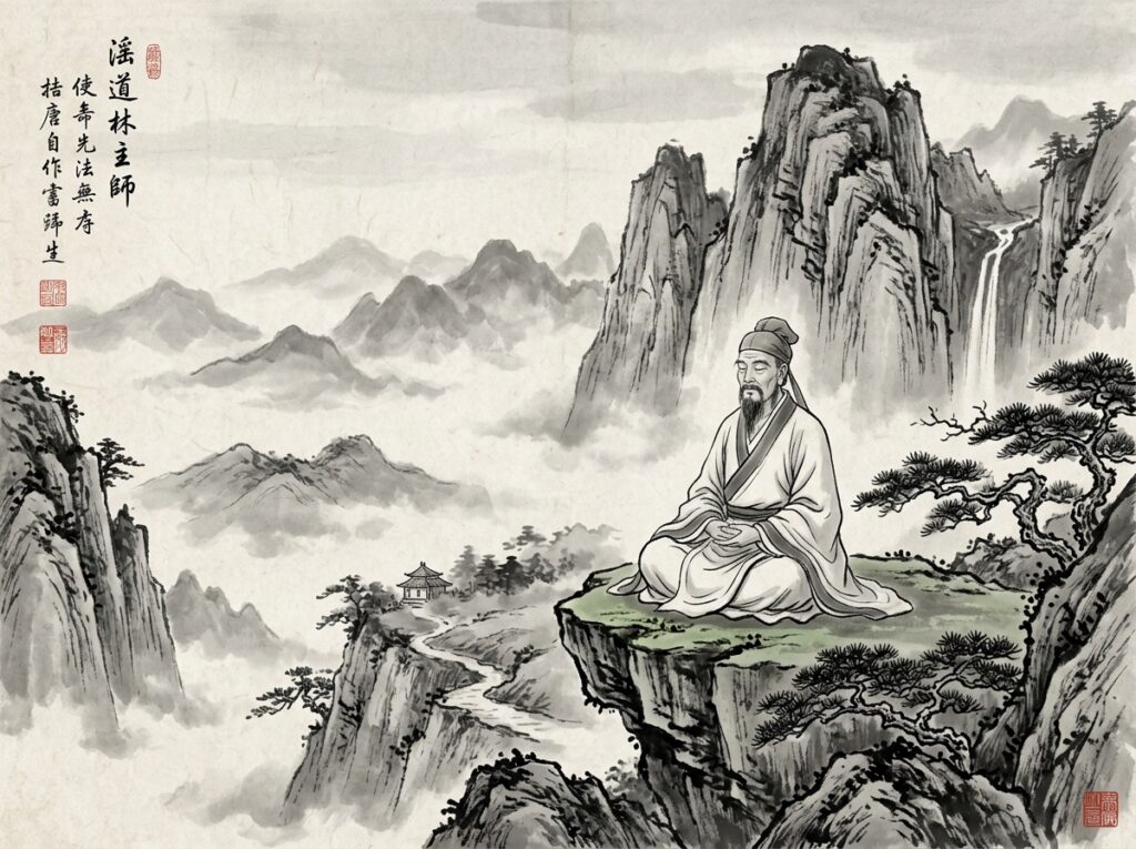 Taoist master meditating